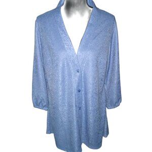 Issac Mizrahi Live Blue Brocade Tunic/Jacket NEW Sz L